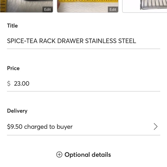 SPICE RACK DRAWER ORGANIZER STYLE 4 TIER STAINLESS STEEL 9X10 - Picture 6 of 6
